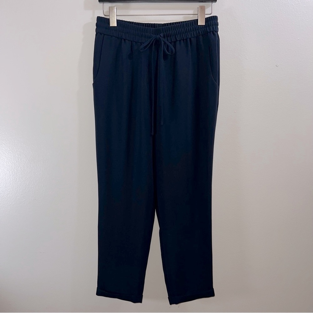 J.Crew Navy Blue dress pants with adjustable waist and cuffed ankle size 4